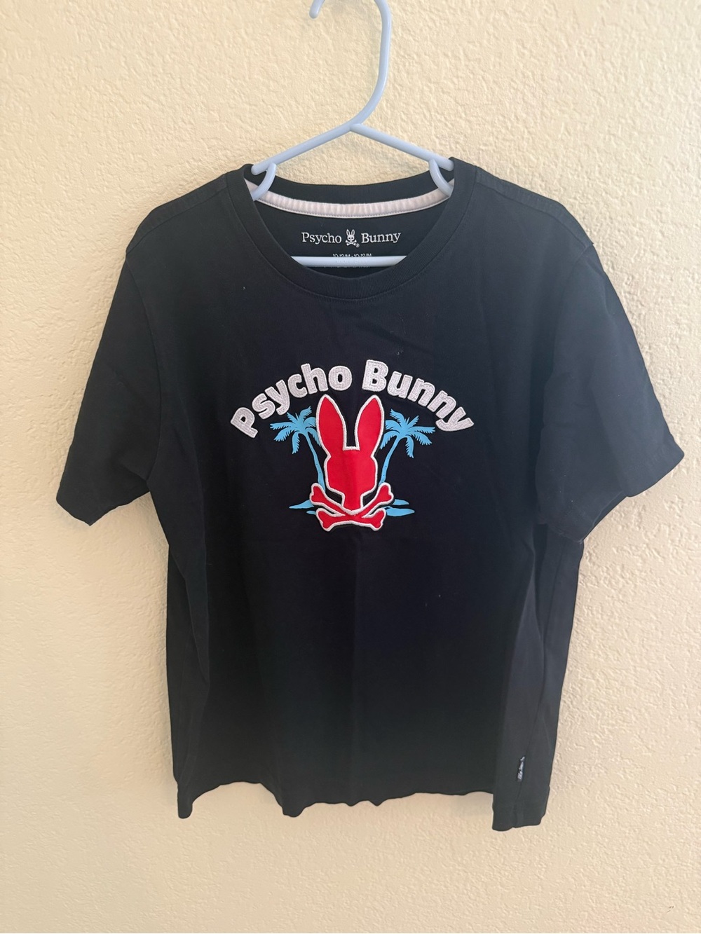 Psycho Bunny Black Tee with White Logo Print